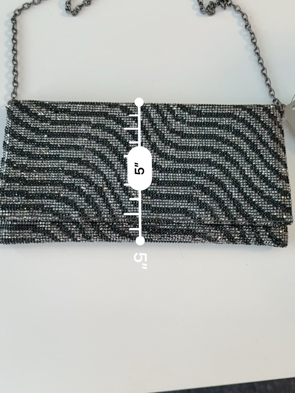 Sondra Roberts Black and Silver Beaded Fold-Over Clutch - Picture 5 of 7